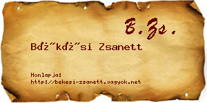 Békési Zsanett névjegykártya